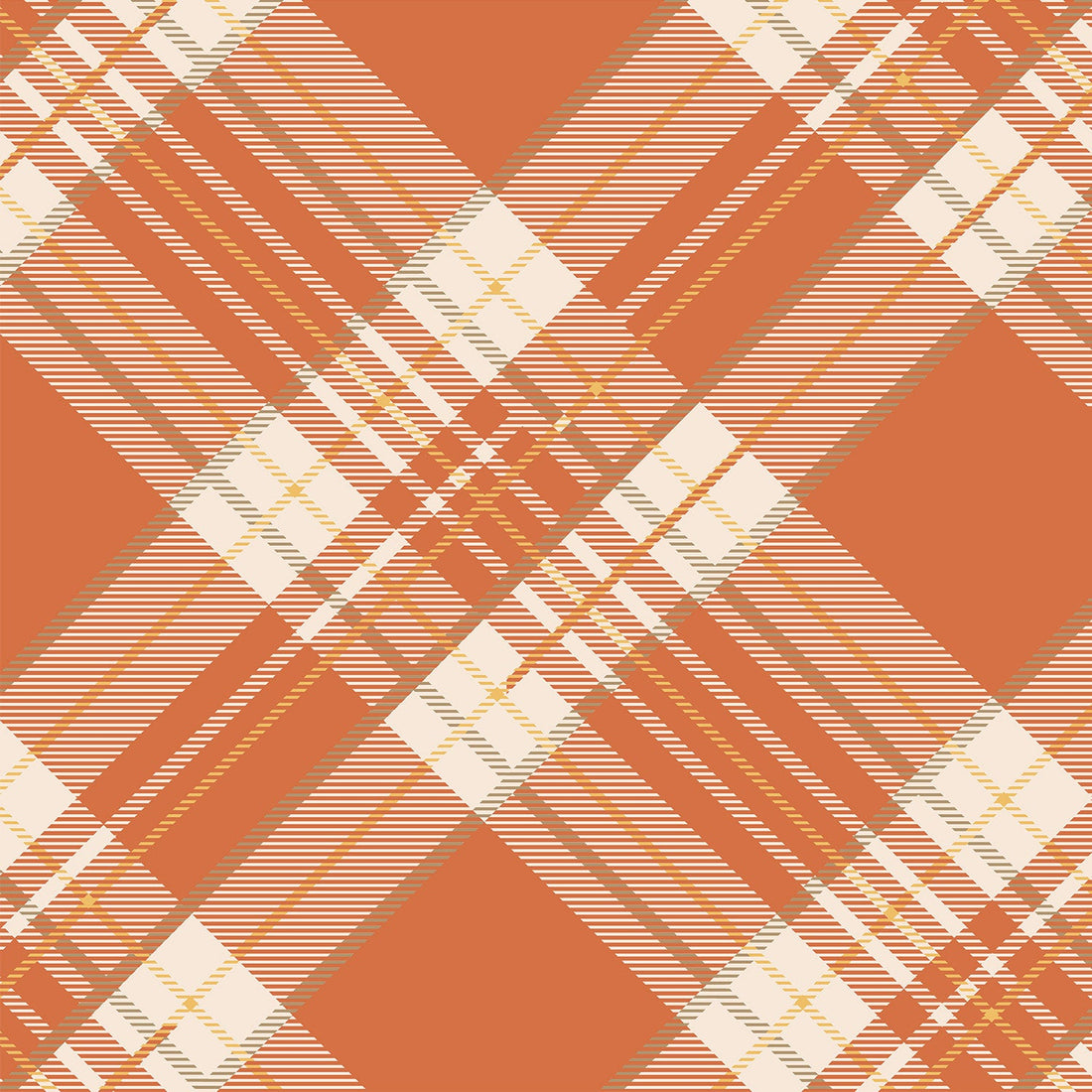 Orange Plaid Cocktail Napkins