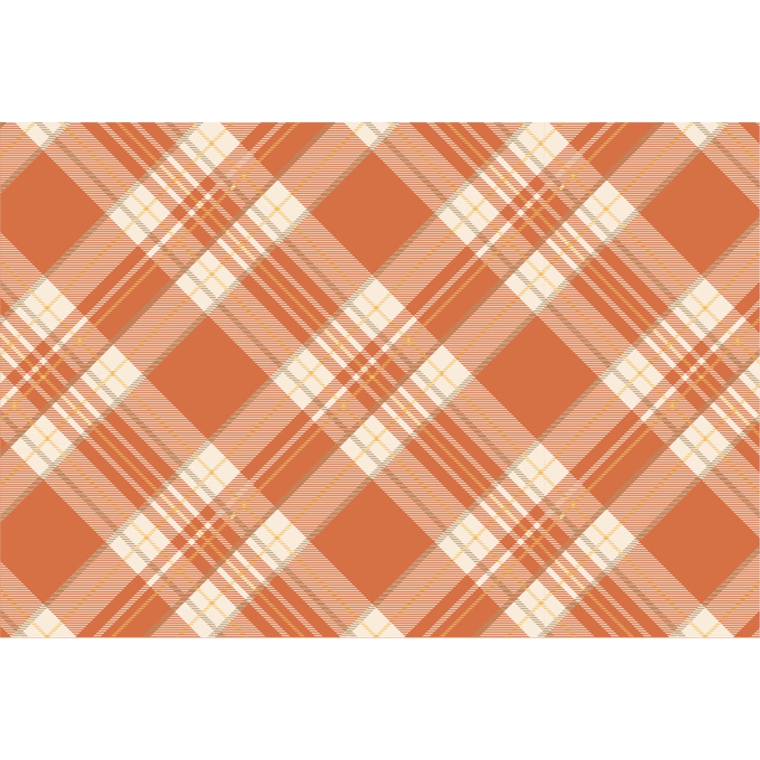 Rectangular Orange Plaid Placemat on a white background.