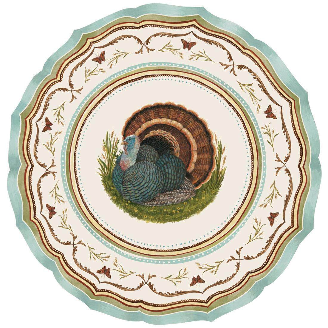 Die-cut Heritage Turkey China Placemat on a white background.