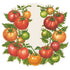 The Die-cut Tomato Placemat featuring colorful tomatoes on a vine in a wreath shape.