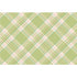 The Bright Green Plaid Placemat with a green, beige, and pink plaid pattern with diagonal intersecting lines, perfect for any Easter table setting.