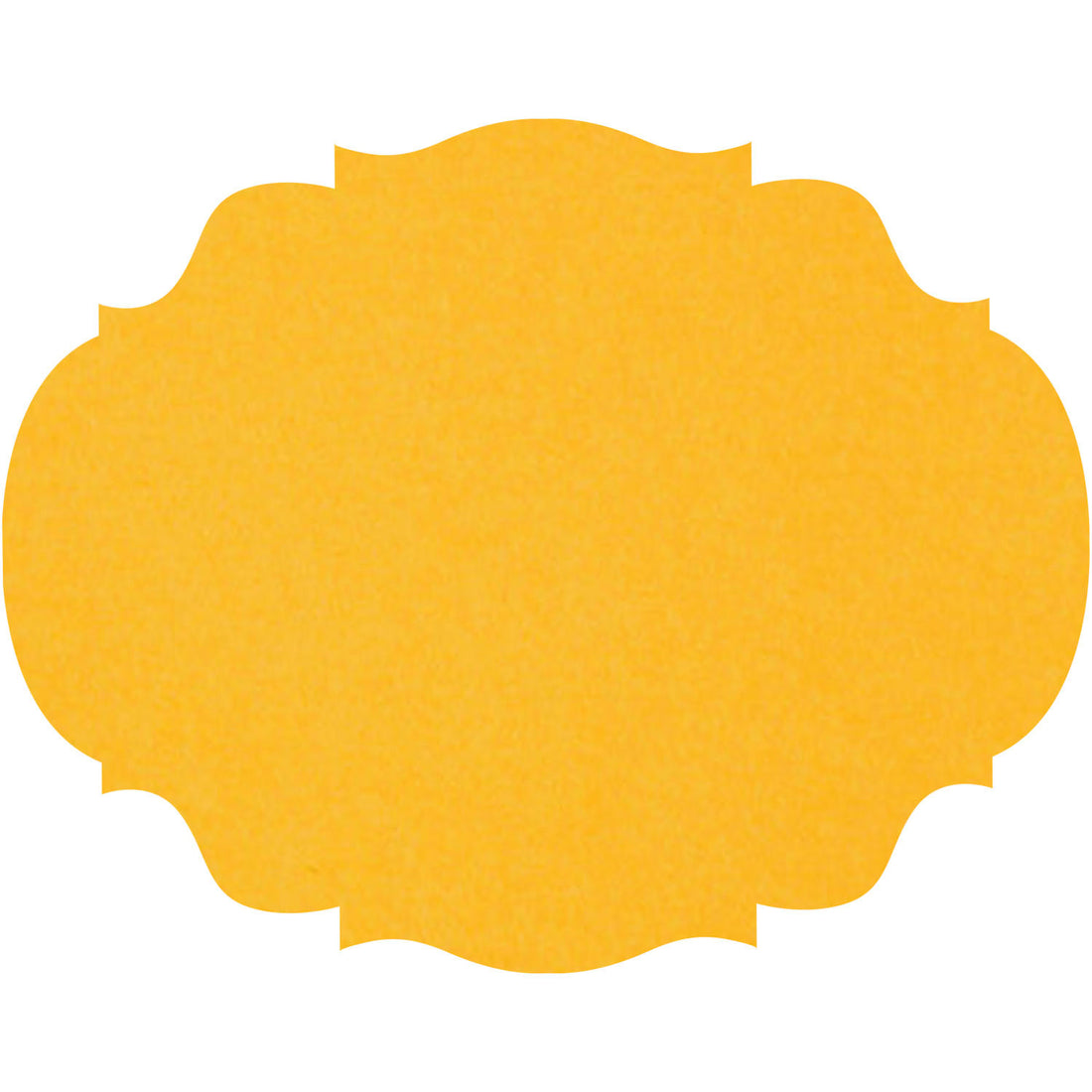 The Die-cut Marigold French Frame Placemat made from a warm-toned yellow  paper stock.