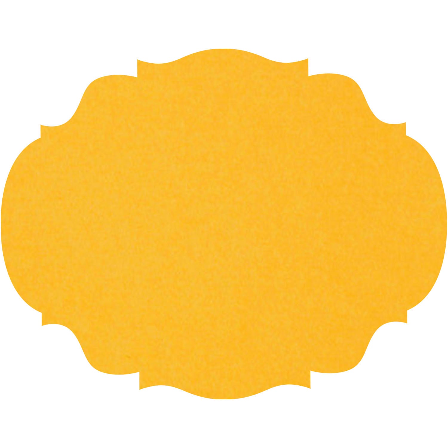 The Die-cut Marigold French Frame Placemat made from a warm-toned yellow  paper stock.