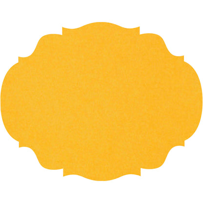 The Die-cut Marigold French Frame Placemat made from a warm-toned yellow  paper stock.