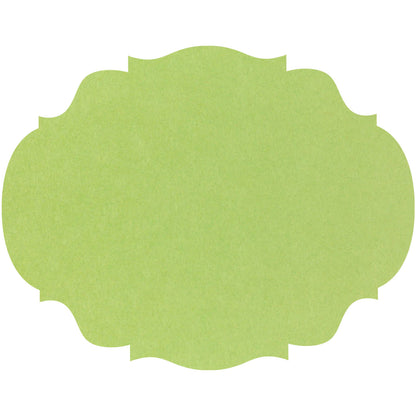 The Die-cut Bright Green French Frame Placemat made from a warm-toned bright green paper stock.