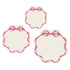 Pink Bow Serving Papers in 8", 10" and 12", featuring a tied, pink bow wrapped around the edge in a scalloped border.