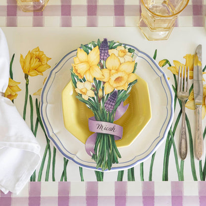 Field of Daffodils Placemat under a spring place setting.