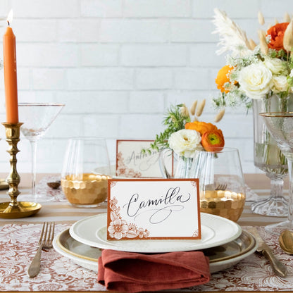 The Harvest Bouquet Placemat under a fall-themed table setting.