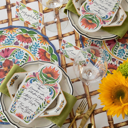 Bamboo Lattice Runner under the Fiesta Floral table products.