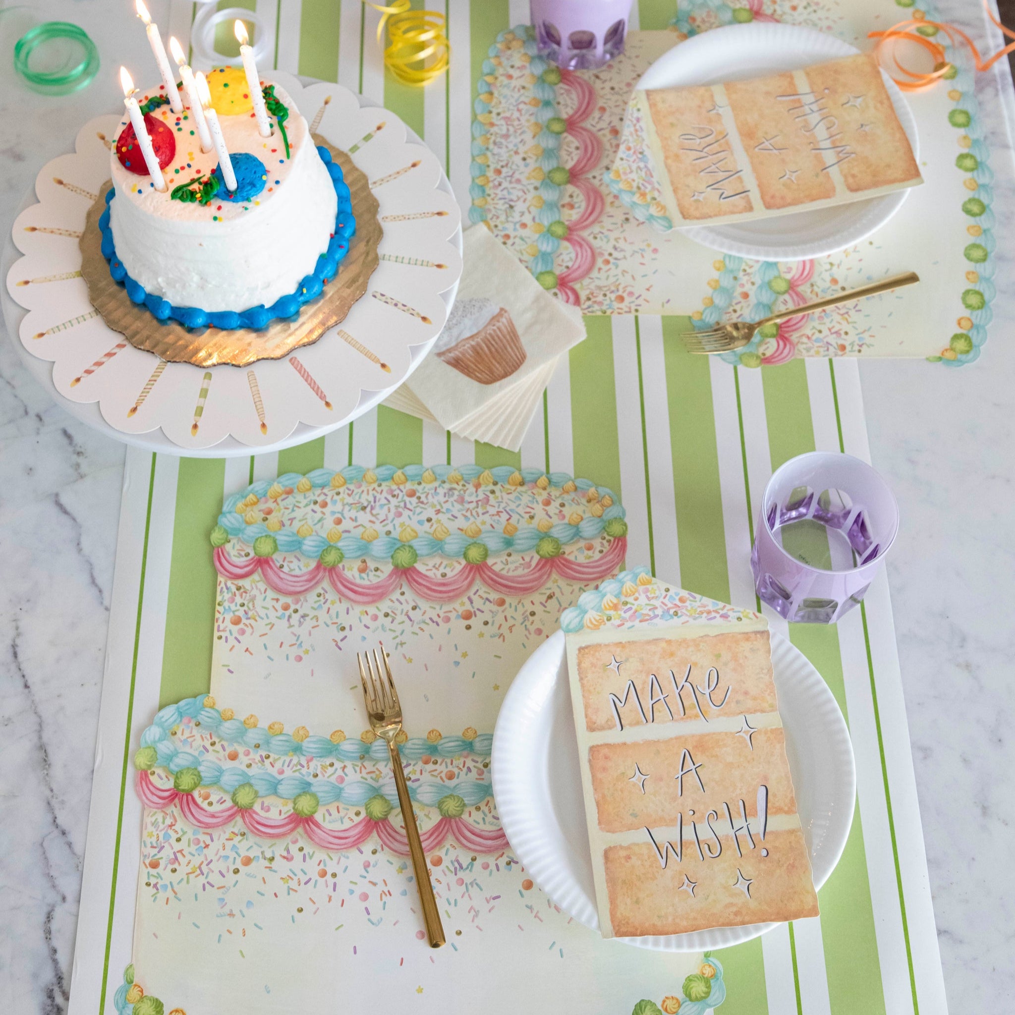 Birthday Story products styled together on a fun table setting.