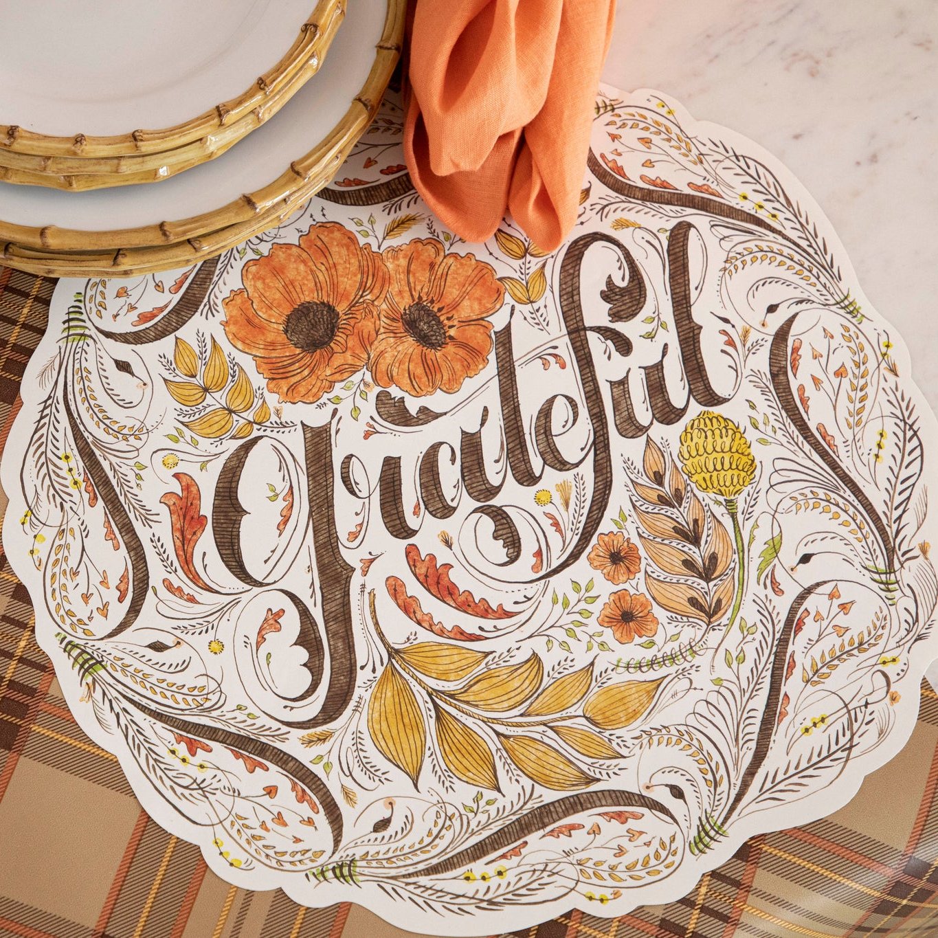 Die-cut Grateful Placemat