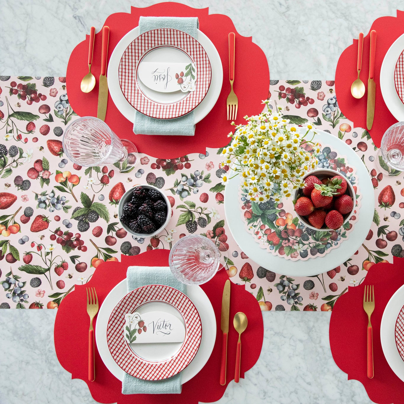 Die-cut Red French Frame Placemat