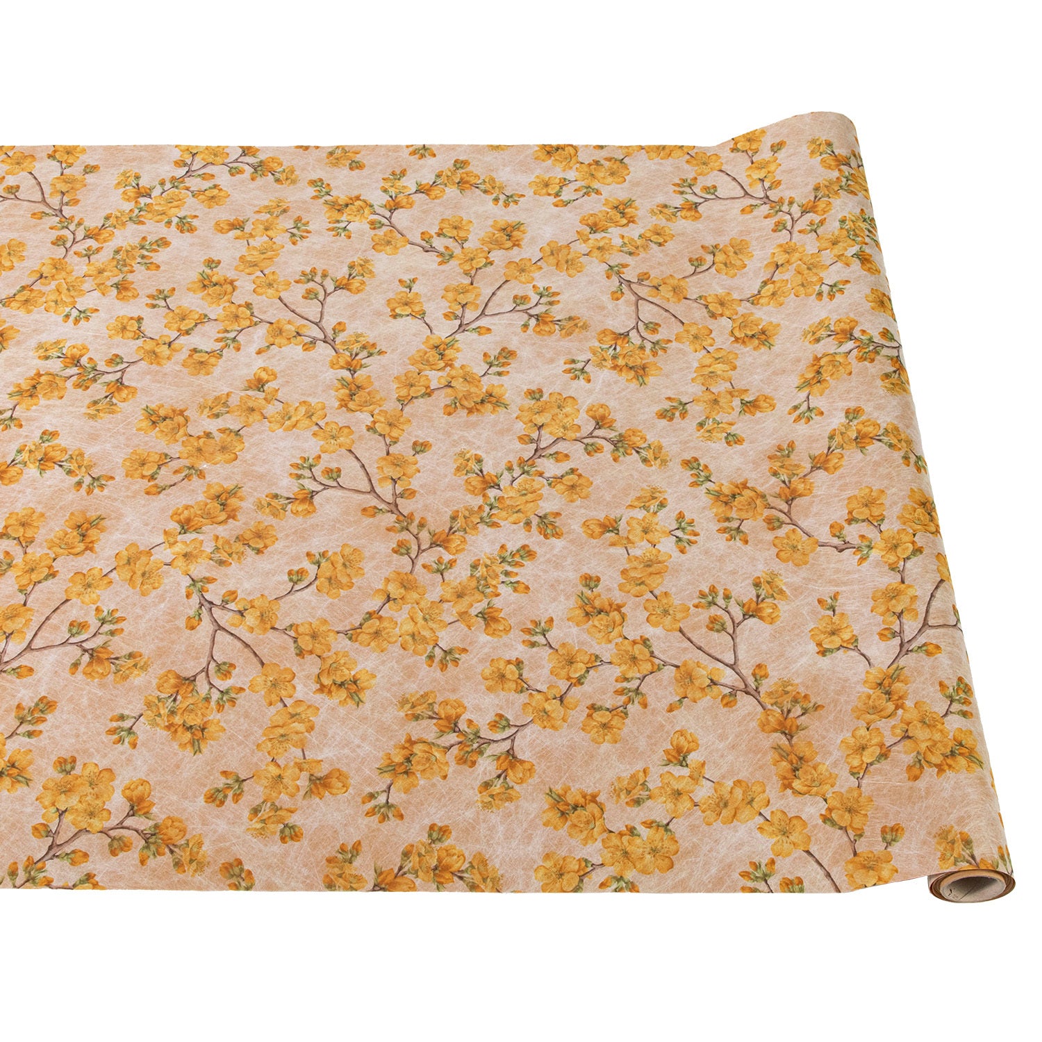 The Marigold Cherry Blossom runner featuring featuring a pattern of Marigold Cherry Blossoms on specialty paper.