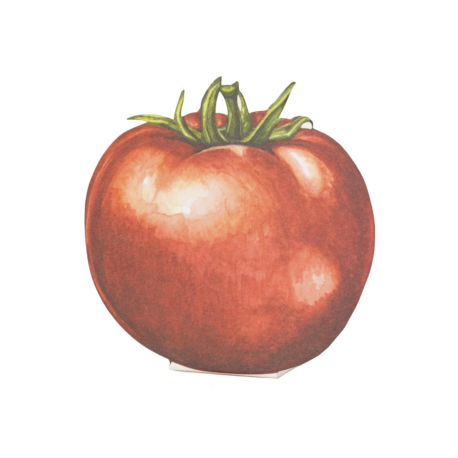 The Tomato Place Card, a hand-drawn illustration of a red tomato.