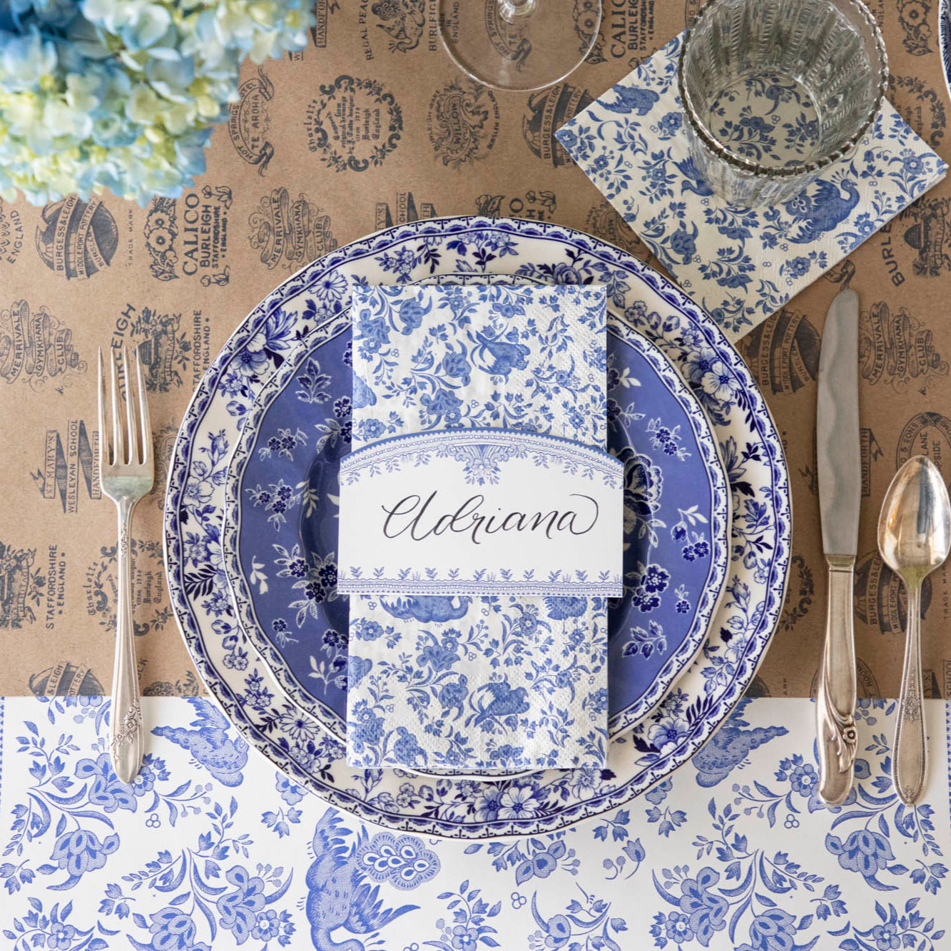 Kraft Burleigh Heritage Runner under an elegant place setting.