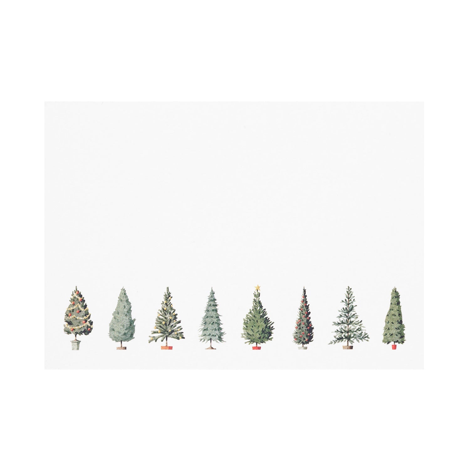 Christmas Trees Flat Notes, Set of 12