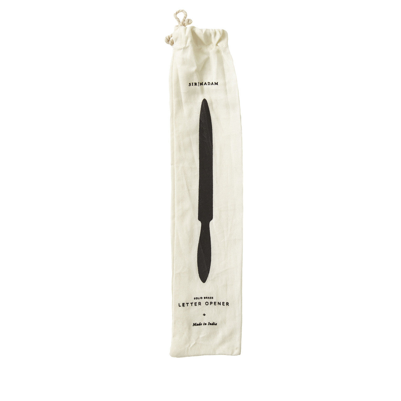 brass letter opener muslin packaging