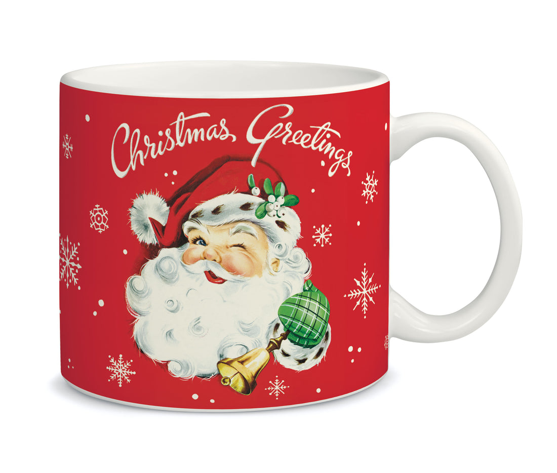 Vintage image Christmas Santa Ceramic Mug by Cavallini Papers &amp; Co.