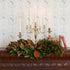 magnolia centerpiece styled on mantle 