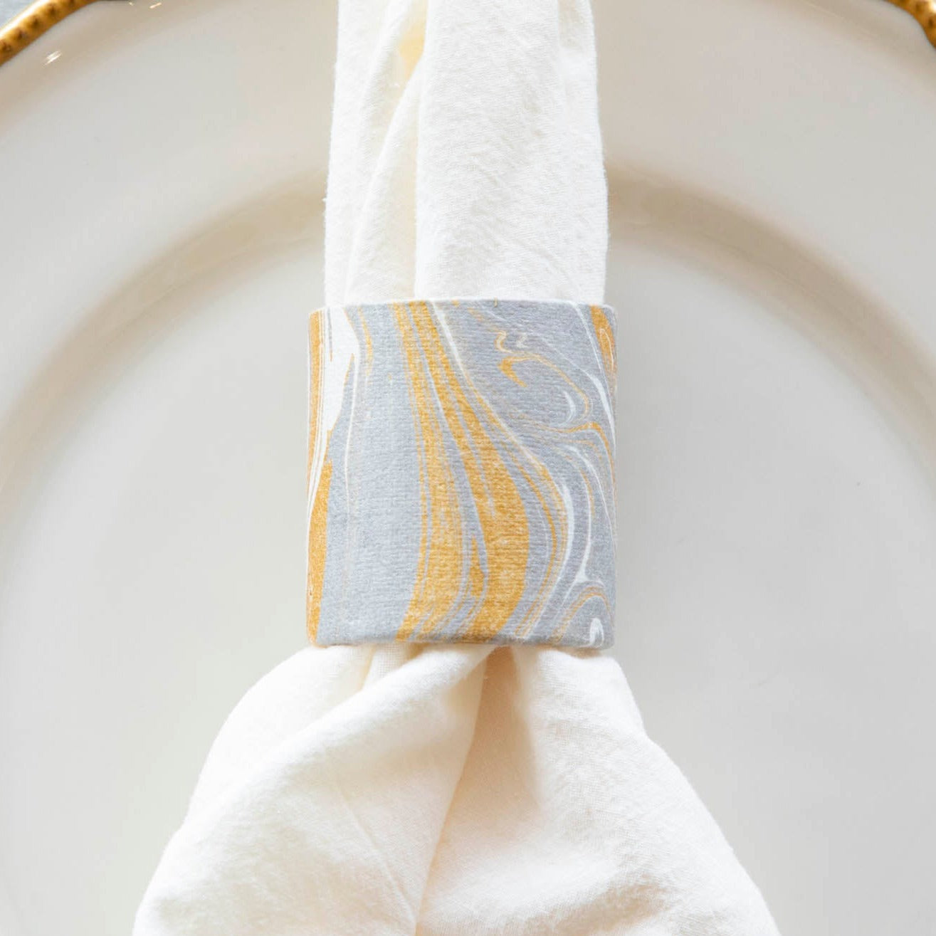 Vein Marbled Napkin Rings Set of 4