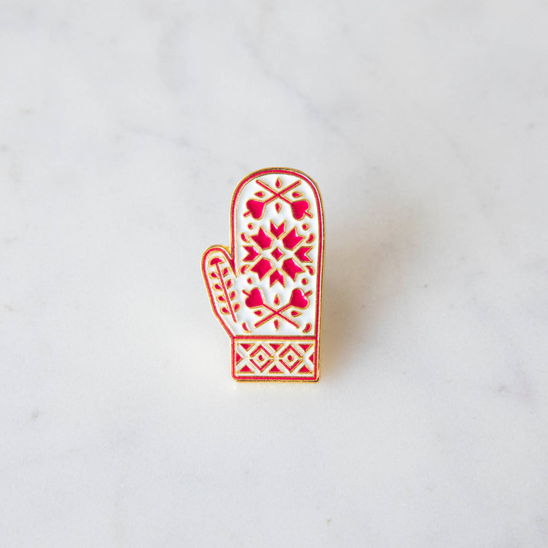 Fair Isle Mitten Enamel Pin