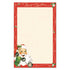 Notepad with red boarder and Santa holding a telephone at the bottom left corner.