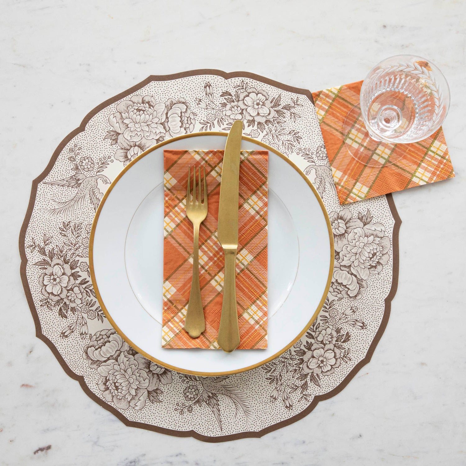 Orange Plaid Napkins