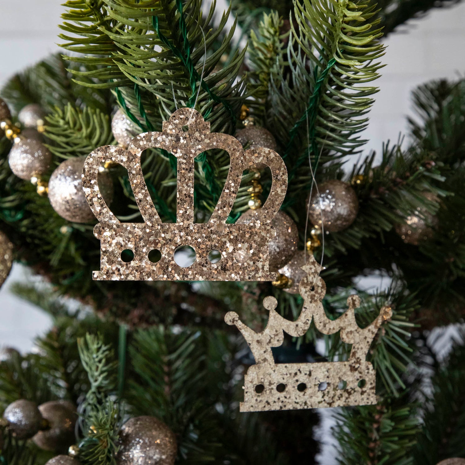 Gold Glitter Crown Ornament