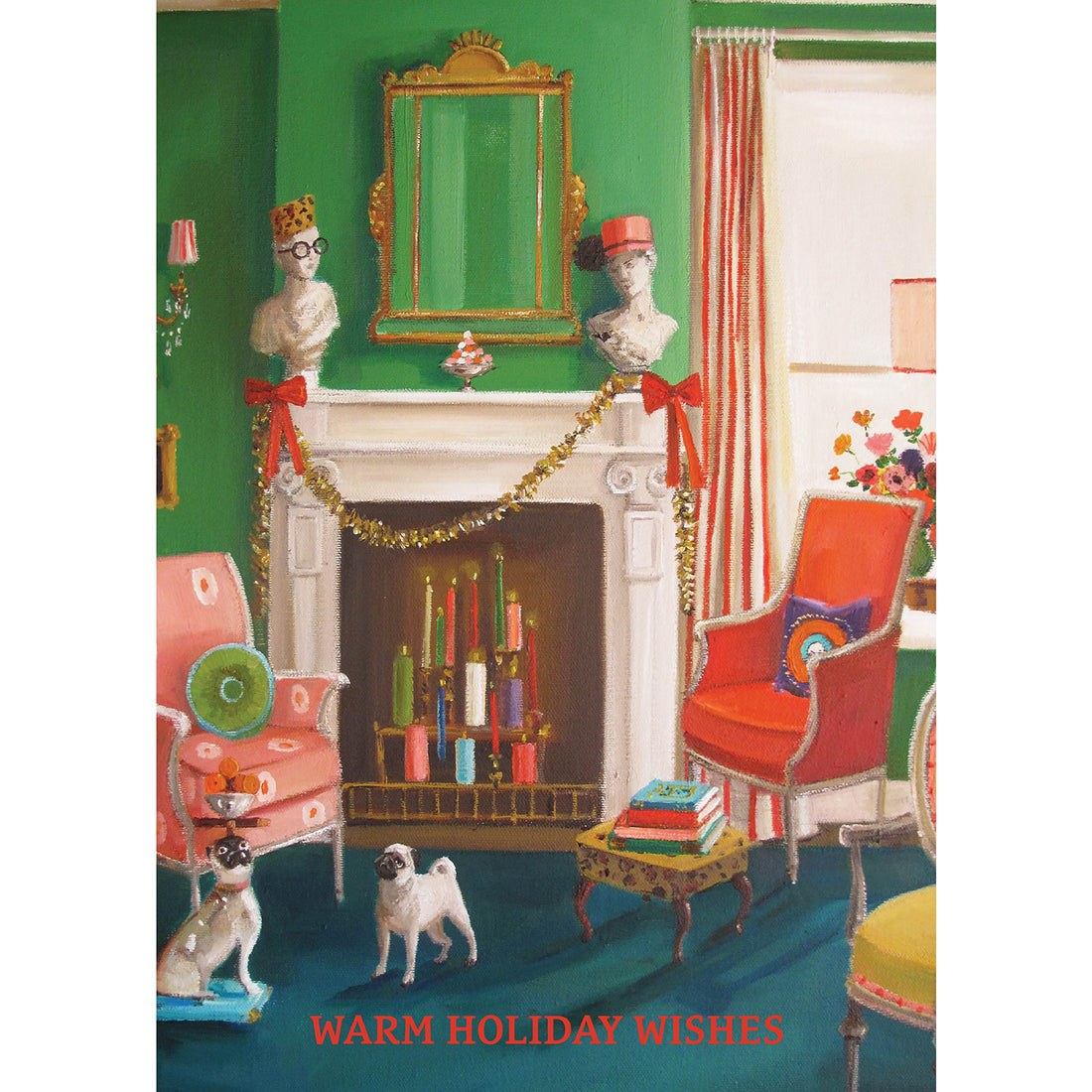 Holiday Fireplace Greeting Card