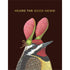 This Good News Sapsucker Card features original artwork by Vicki Sawyer complete with a Sapsucker with text that reads "Heard the good news" in gold foil.