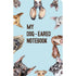 The front cover of the Dog-Eared Notebook features ten different breeds of dog peeking in from the edges of the card, showing off their various ears and surrounding the caption: "MY DOG-EARED NOTEBOOK" over a baby blue background.