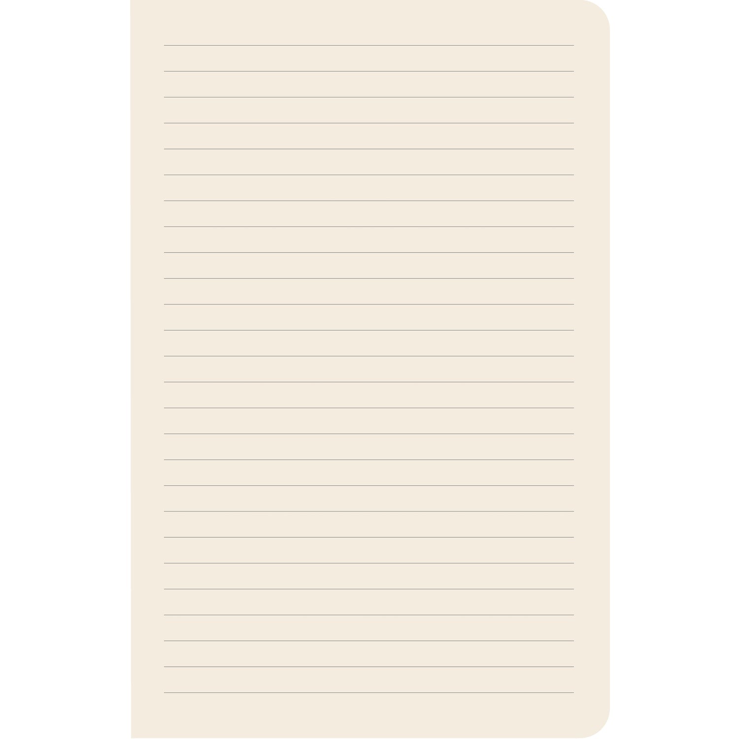 The pages of the Deep End Notebook are cream with black lines for easy note-taking. 