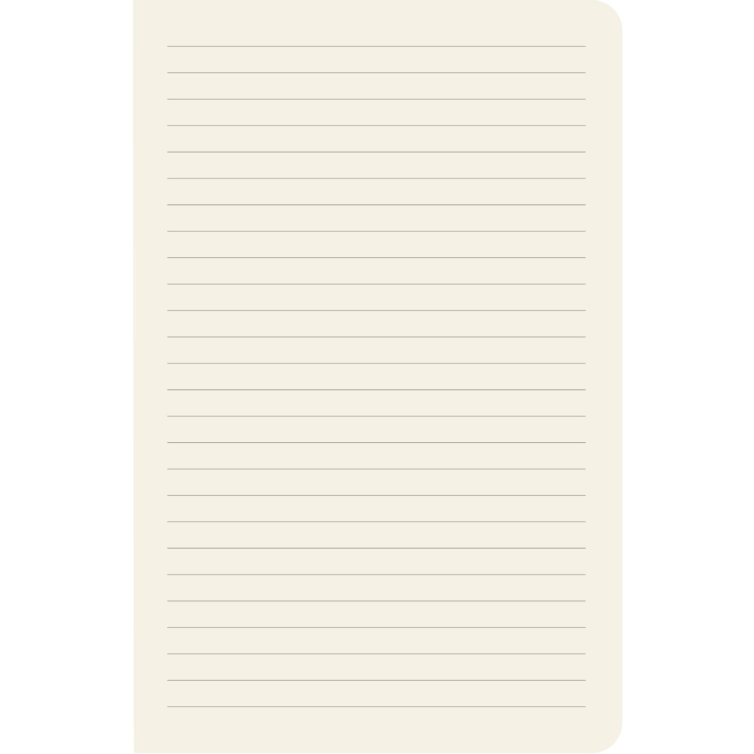 The sheets of the Summer Camp Notebook feature horizontal lines for easy writing on the cream paper.