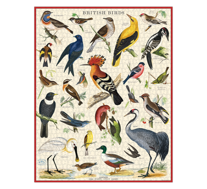 A puzzle with various bird species on it.