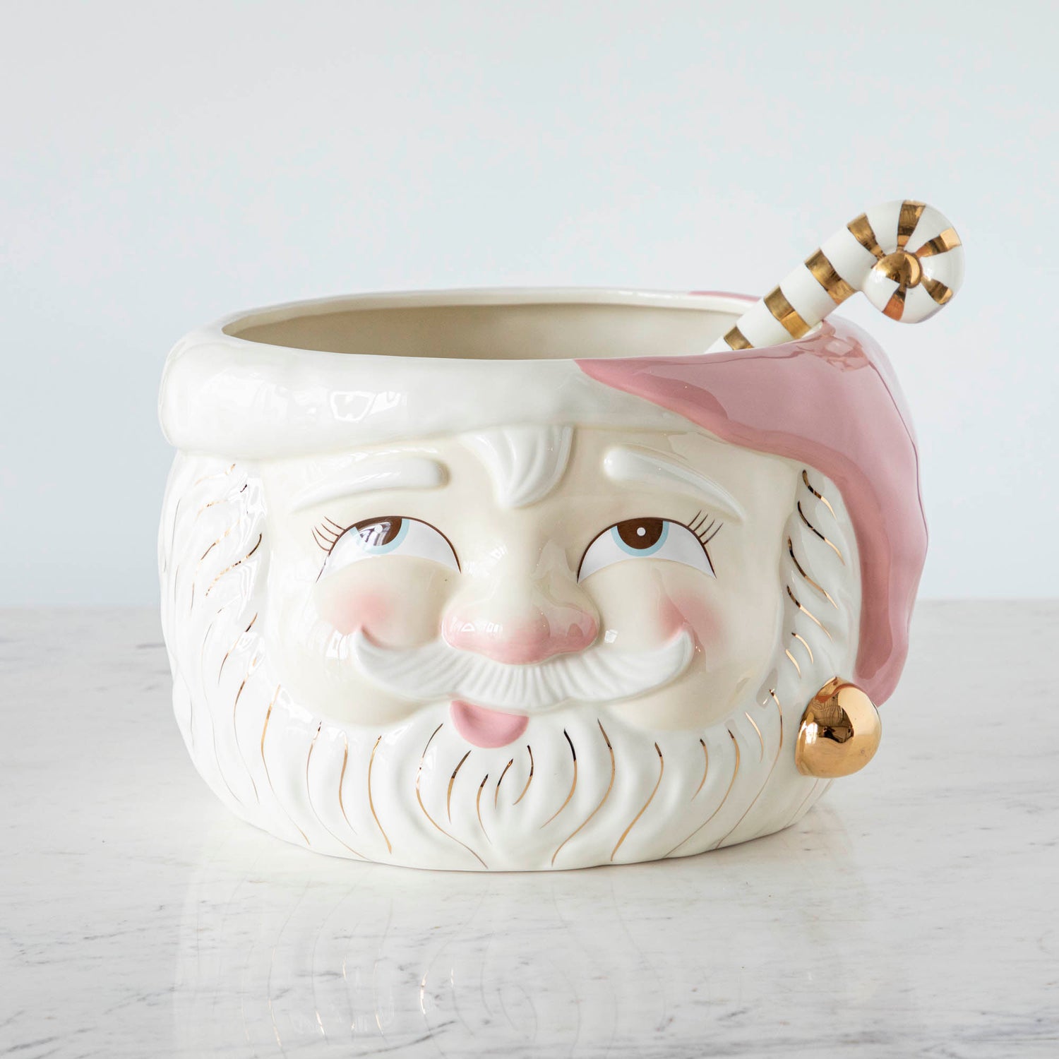 Papa Noel Pink Punch Bowl with Ladle