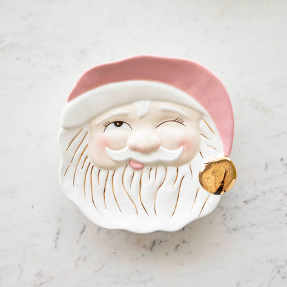 Pink Papa Noel Cookie Plate