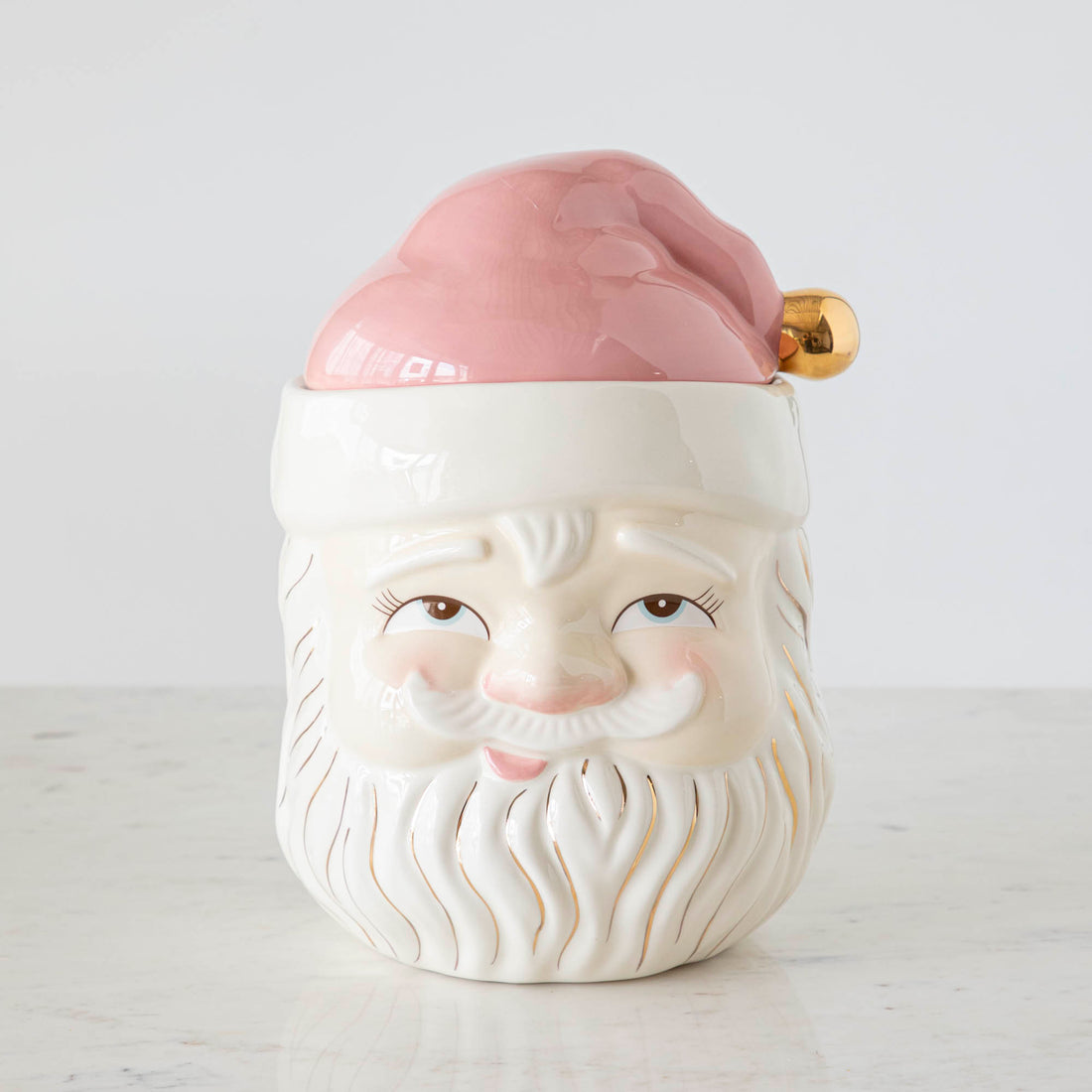 Papa Noel Pink Cookie Jar