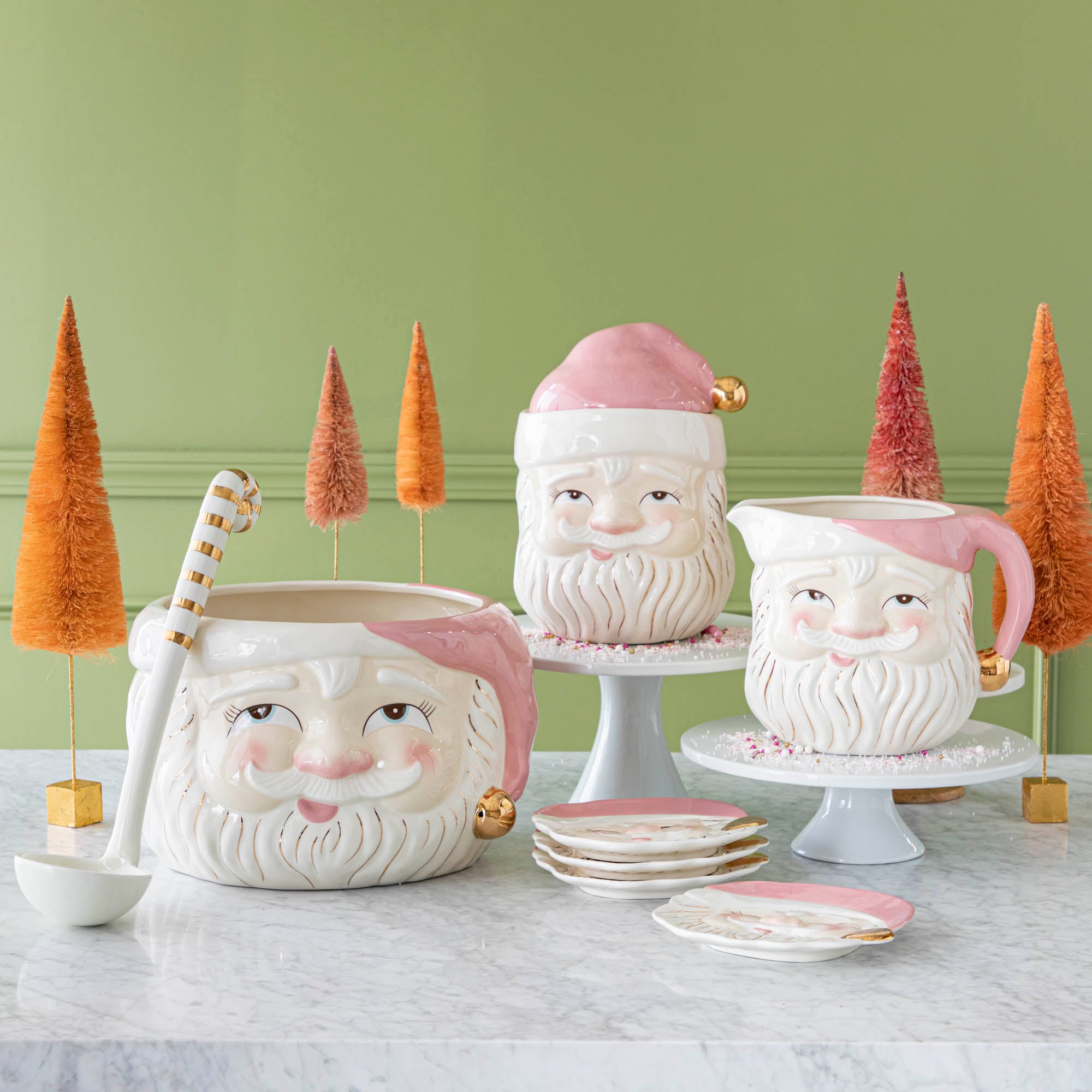 Papa Noel Pink Cookie Jar