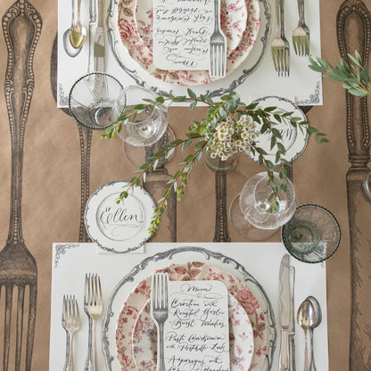 Cutlery on Kraft Runner under the Perfect Setting Placemat.