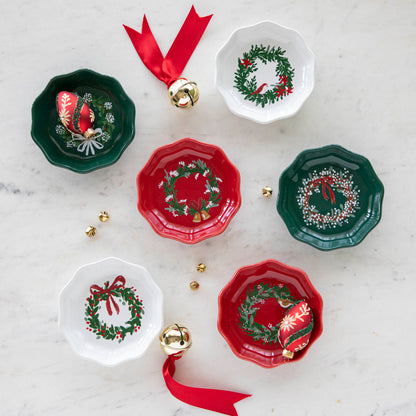 Wreaths Shaped Christmas Pinch Bowls