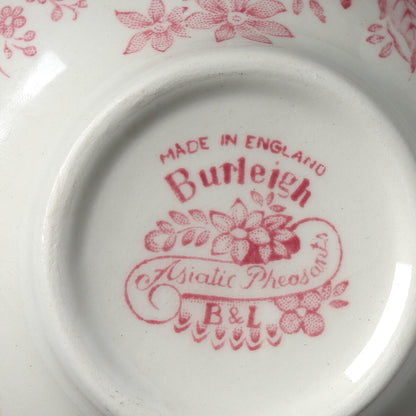 Close up of the Burleigh backstamp on the Pink Asiatic Plate.