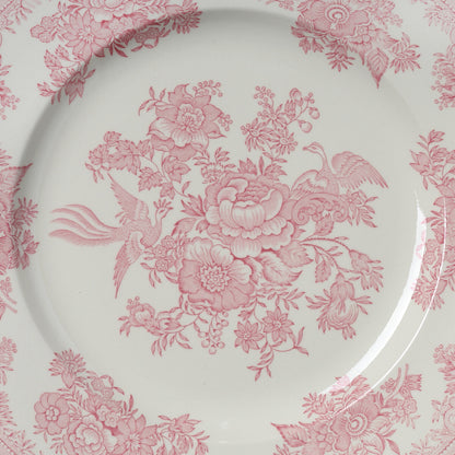 Close up of the pattern on Pink Asiatic Pheasants plate. 