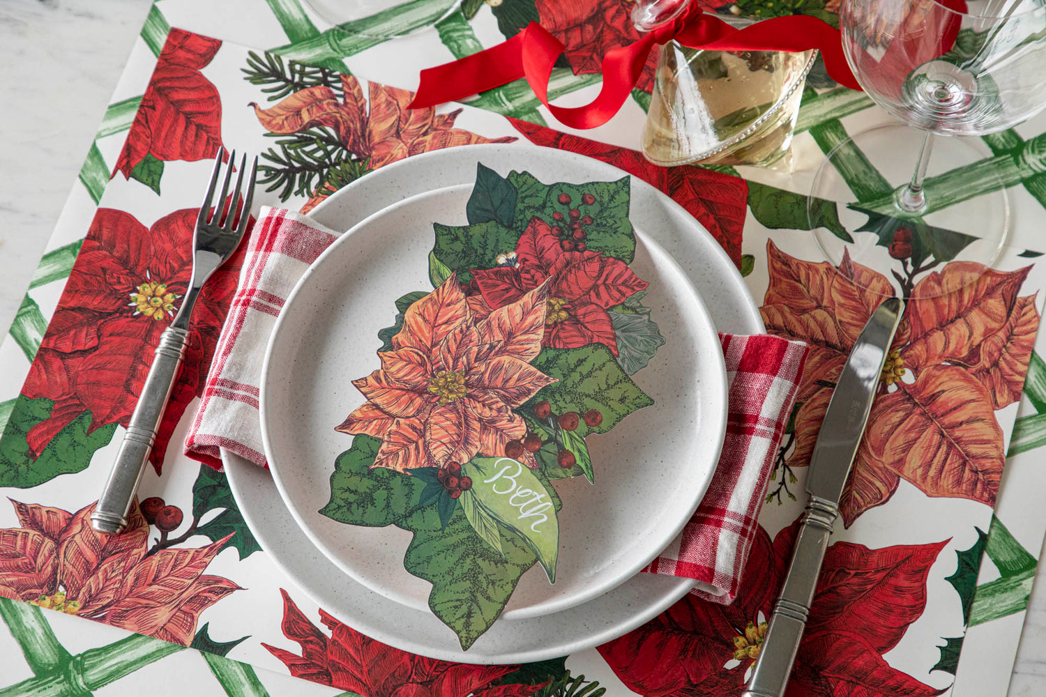 Festive Poinsettias Placemat