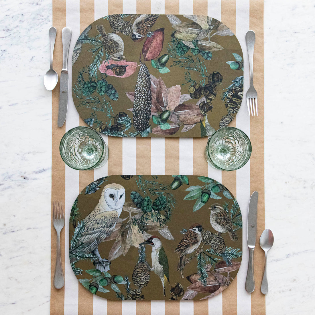 Italian Fall Bird &amp; Floral Placemats