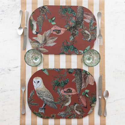 Italian Fall Bird &amp; Floral Placemats