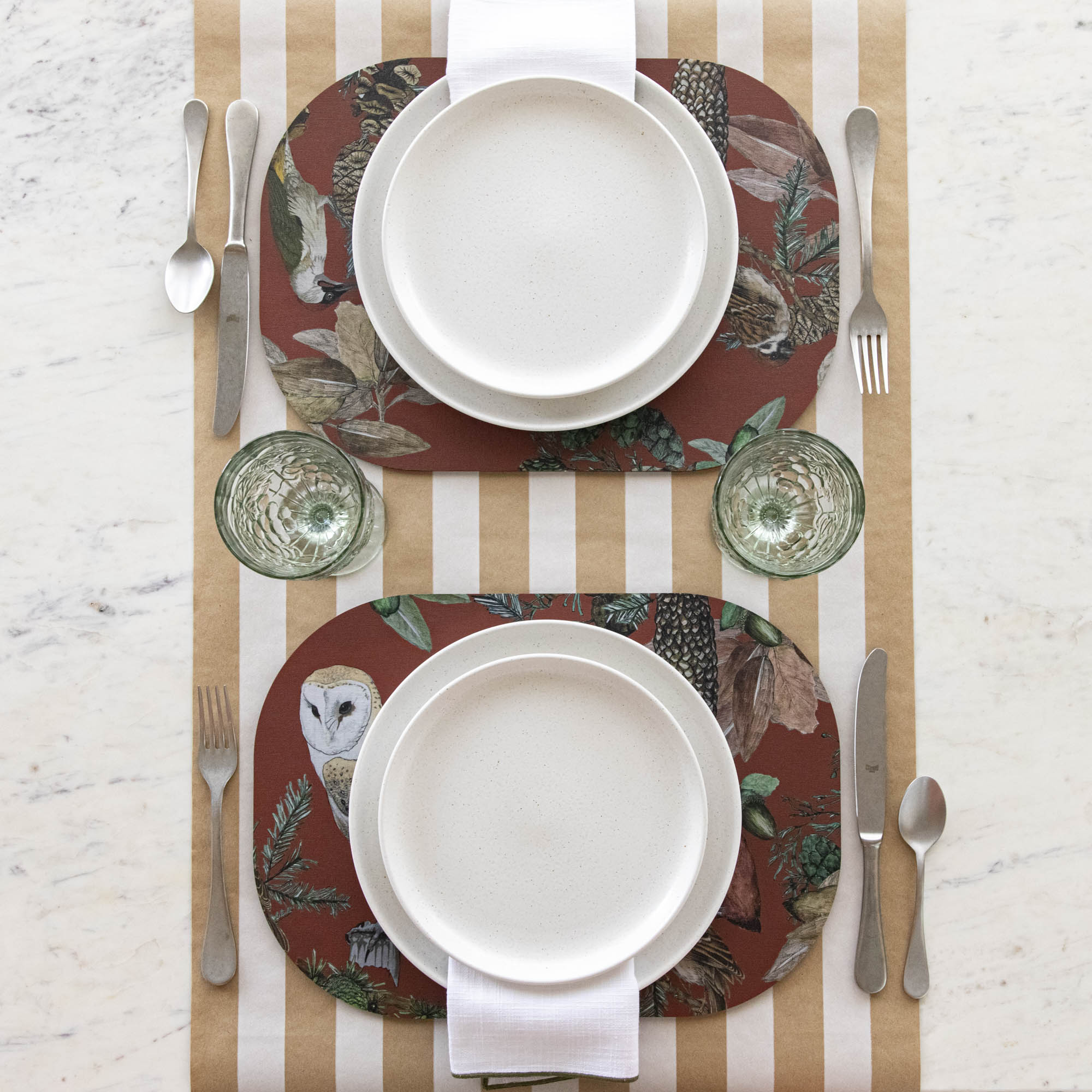 Italian Fall Bird &amp; Floral Placemats