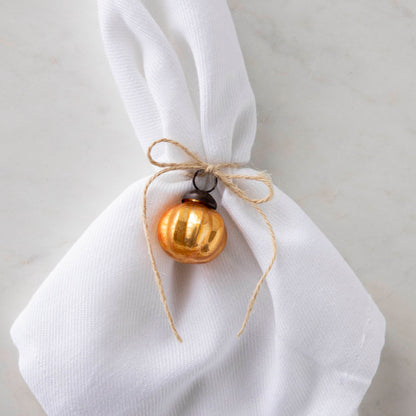 Embossed Pumpkin Mercury Glass Ornament