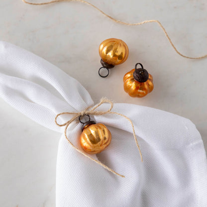 Embossed Pumpkin Mercury Glass Ornament