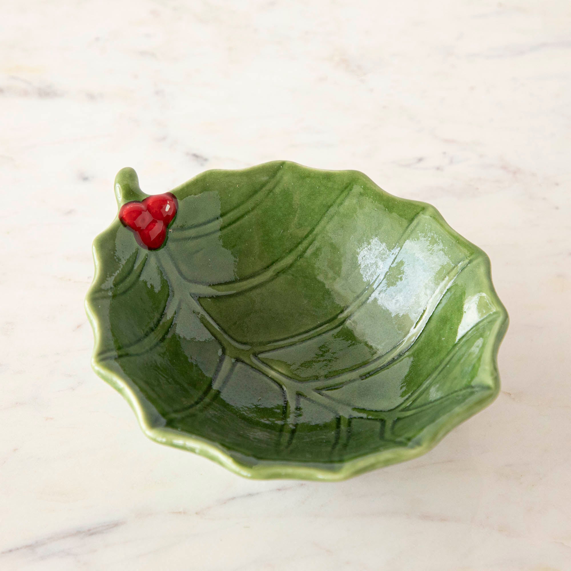 Holly Leaf Stoneware Bowl