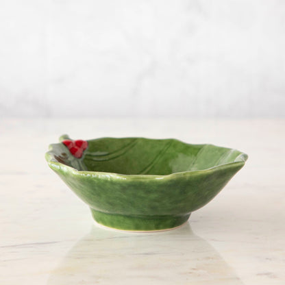 Holly Leaf Stoneware Bowl